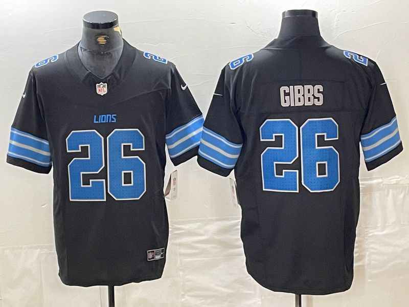 Men Detroit Lions #26 Jahmyr Gibbs Black Three generations 2024 Nike Vapor F.U.S.E. Limited NFL Jersey->atlanta braves->MLB Jersey
